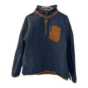 Men's Fat Face The Airlie Iconic Shirt Sweatshirt Half Zip, Blue Brown, Size L